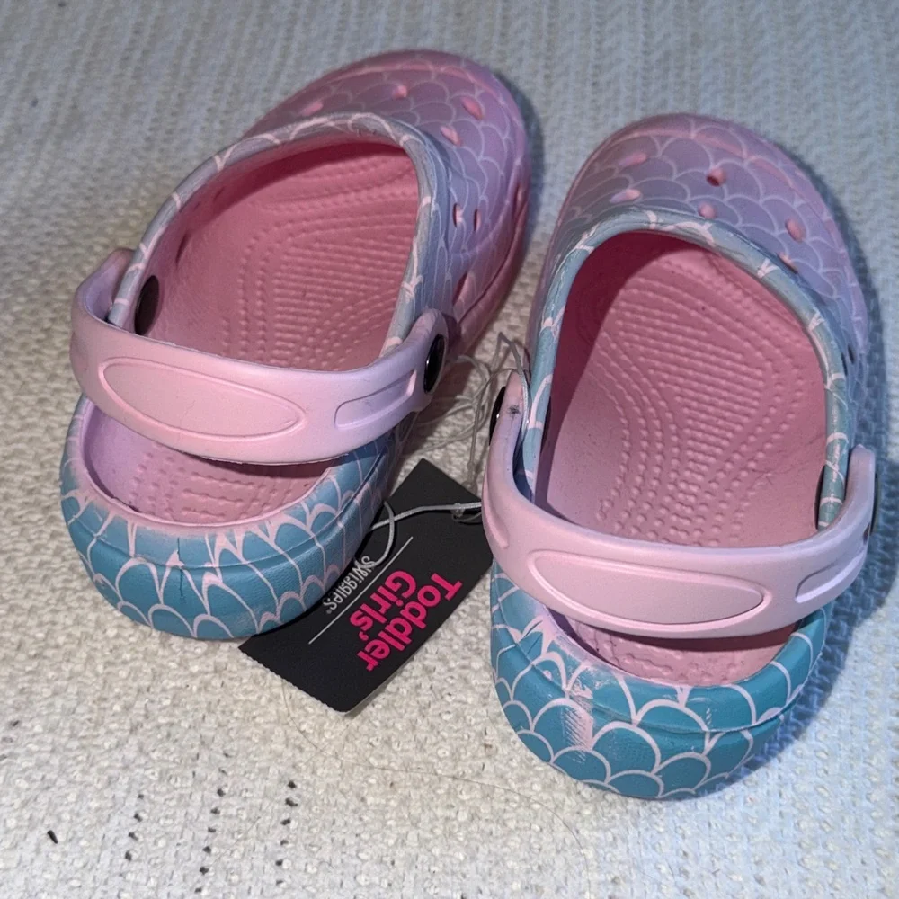 Bobbie Brooks‎ girls mermaid croc sandals size 9-10 Toddler NWT NEW